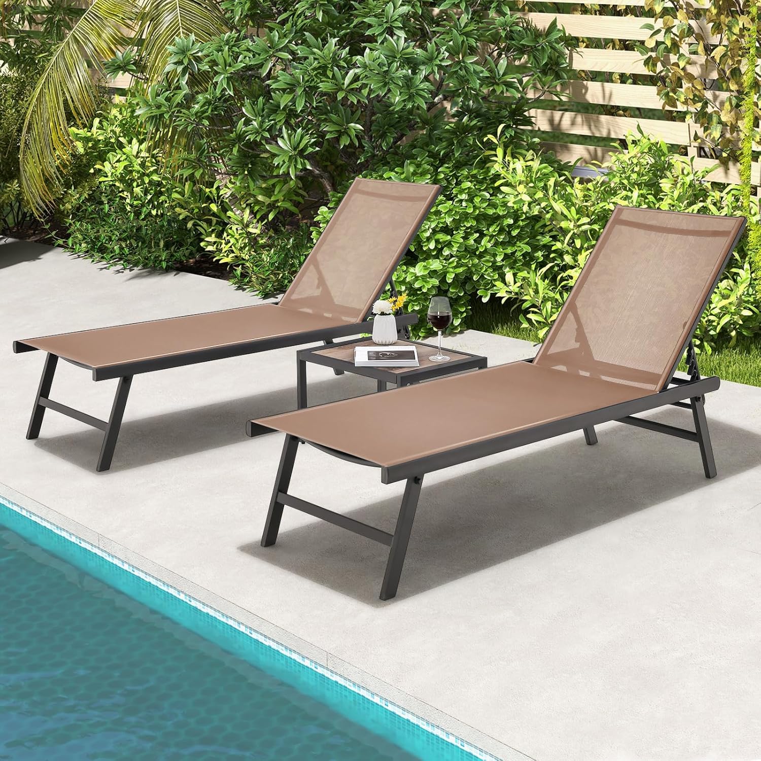 Tangkula Piece Patio Chaise Lounge Set, Aluminum Georgia Ubuy
