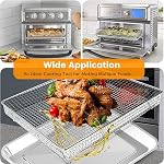 Air Fryer Basket Tray Replacement for Cuisinart TOA-60 TOA-65 TOA-70 Toaster Air Fryer Convection Oven, 12.4 * 11'' Steel Mesh Basket Wire Rack Accessories Parts, Dishwasher Safe
