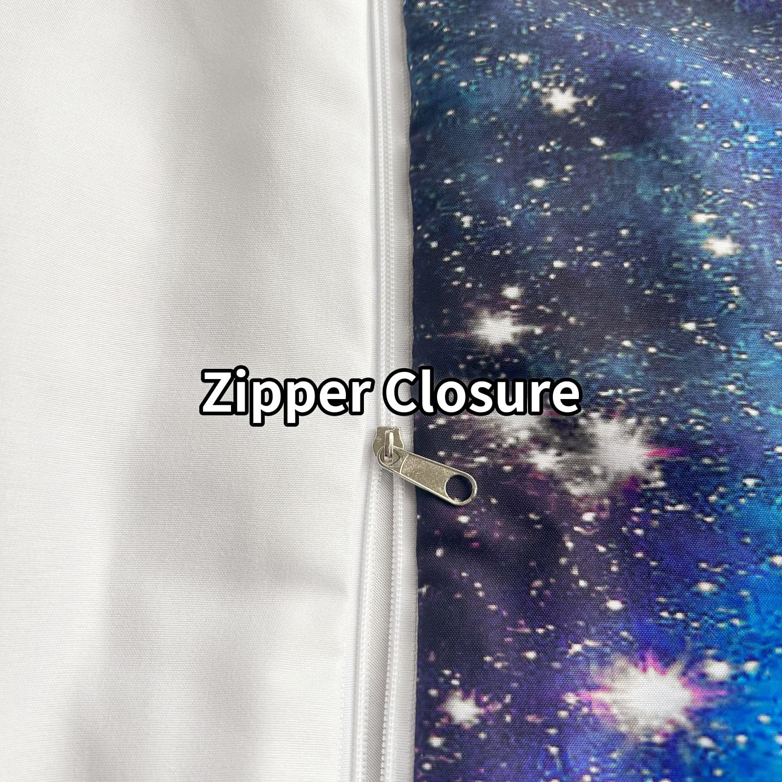 ANHOPE Galaxy Duvet Cover Set Soft Microfibre Polyester Quilt Cover 3 PCS Bedding Set including 2 Pillowcase Abstract Space Nebula Print Pattern Comforter Cover with Zipper Closure Double (200 x 200 cm) - Image 4