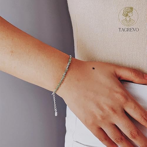 Miniatura 40 de Pulsera de cuentas de cristal natural de plata 925 hecha a mano. Joyería energética de piedras preciosas facetadas para mujeres, regalo