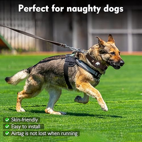 Miniatura 4 de Jowlroel AirTag Collar de perro  Collar de perro de cuero 100% genuino con soporte Apple AirTag, adecuado para perros y gatos pequeños, marrón, XS,