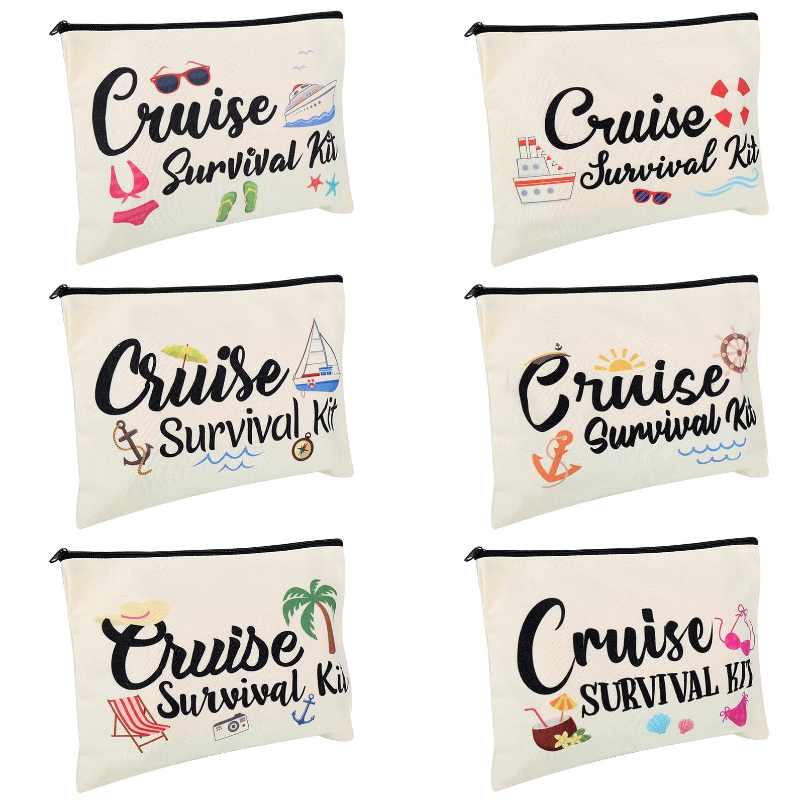 Amazon.com: Dripykiaa 6Pcs Cruise Survival Kit Cruise Makeup Bag Canvas ...