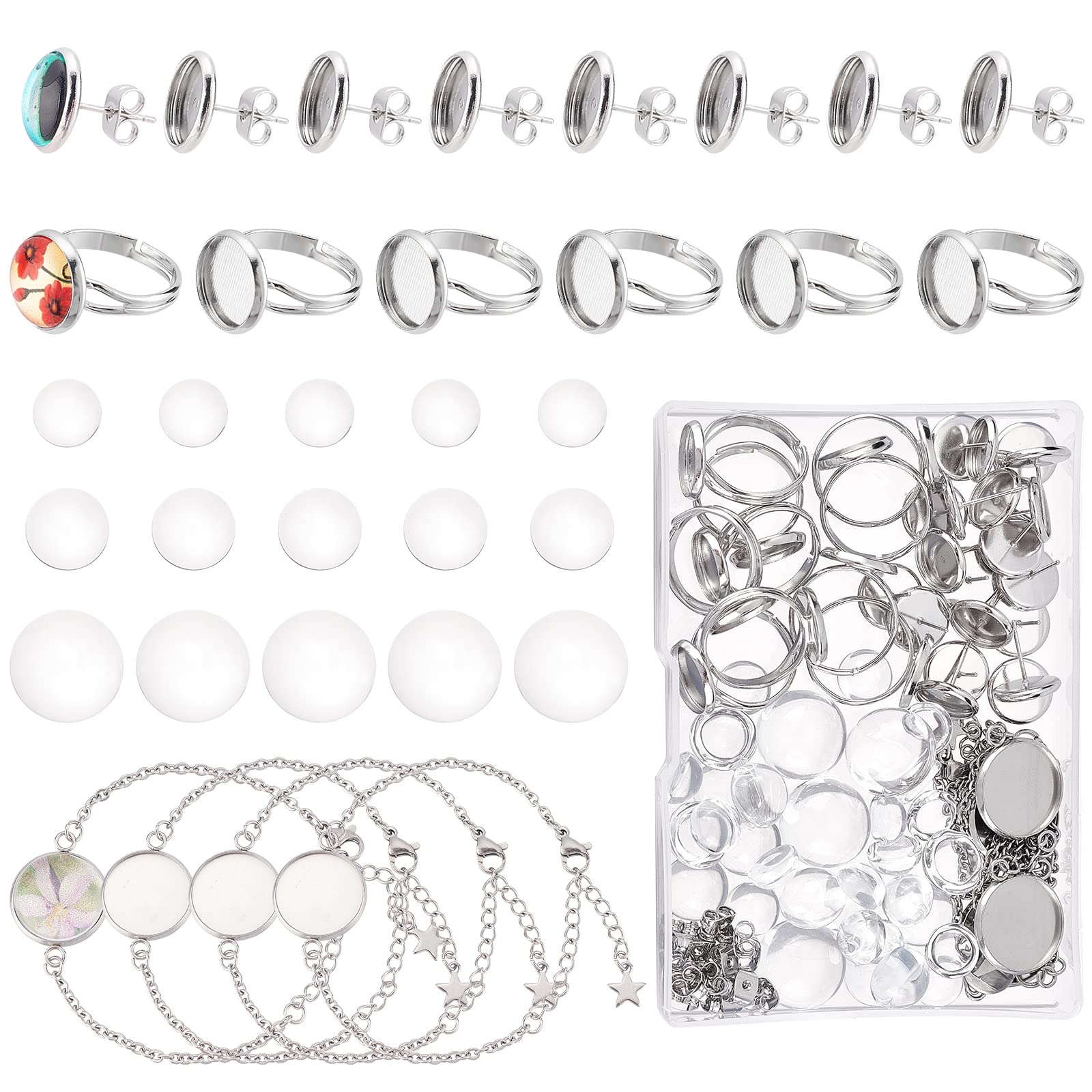 SUNNYCLUE 1 Doos 16Pcs DIY 8 Sets Vintage Bladwijzer Metalen Antiek