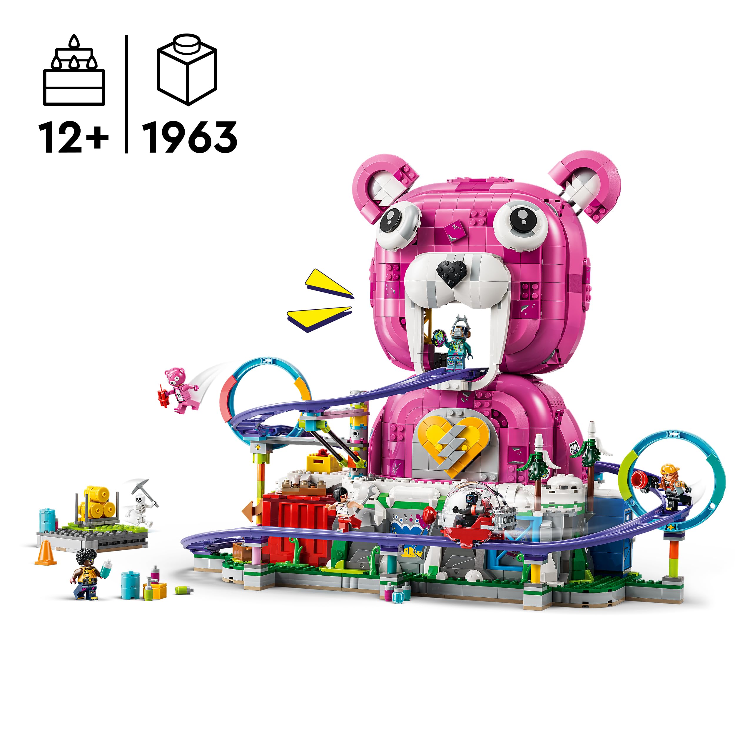 LEGO Fortnite Tana Strana - Giocattolo Interattivo con Modello di Parco Giochi e 6 Minifigure - Decorazione Cameretta - Regalo per Gamer, Bambini e Bambine da 12 Anni in su Fan dei Videogiochi - 77082