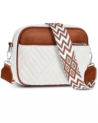 Premium Quilted Crossbody Bags for Women with Anti-Pickpocket Clip, Vegan