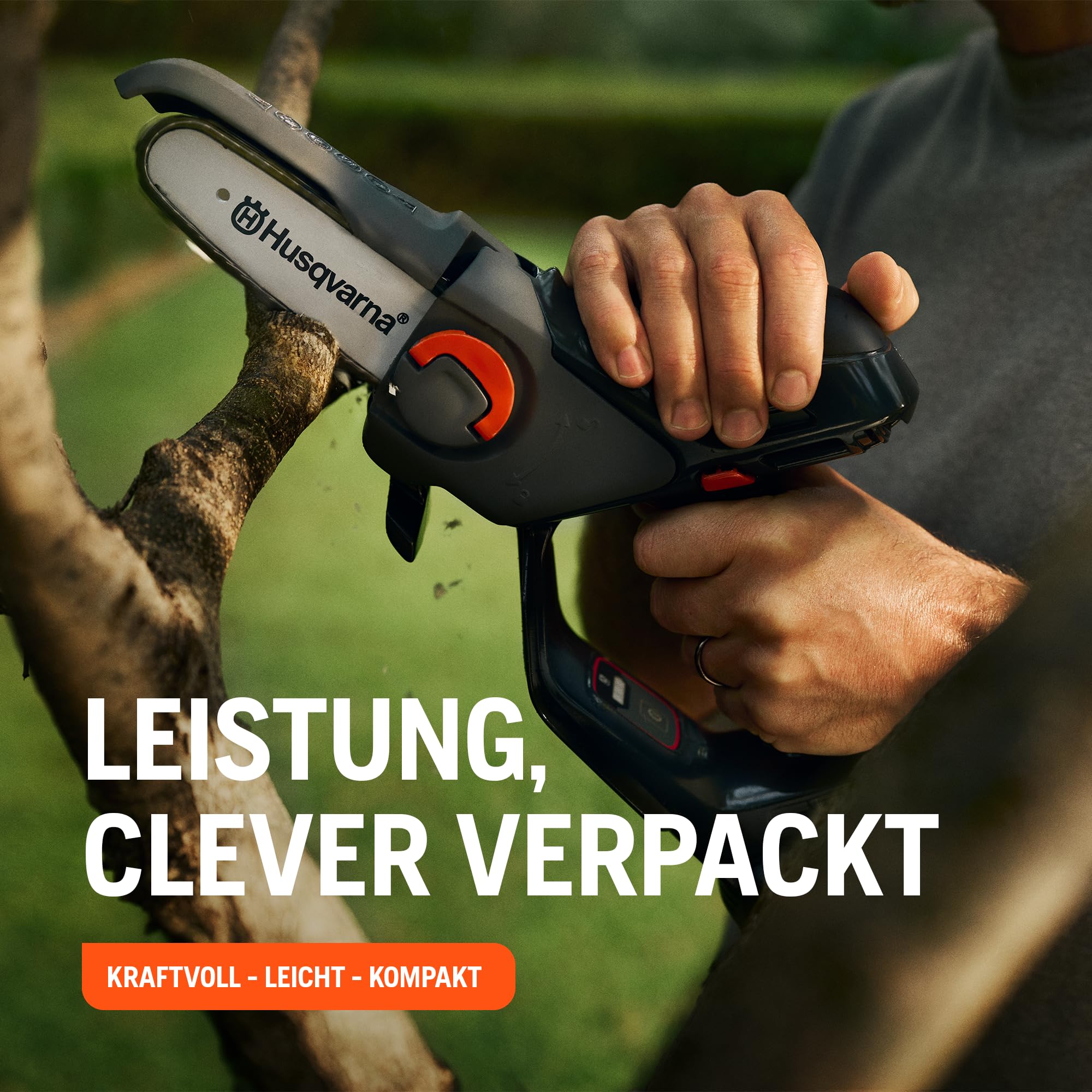 Husqvarna Mini Akku Kettensäge Aspire P5-P4A inkl. Akku und Ladegerät | Hochleistungs Astsäge für Äste bis 75 mm