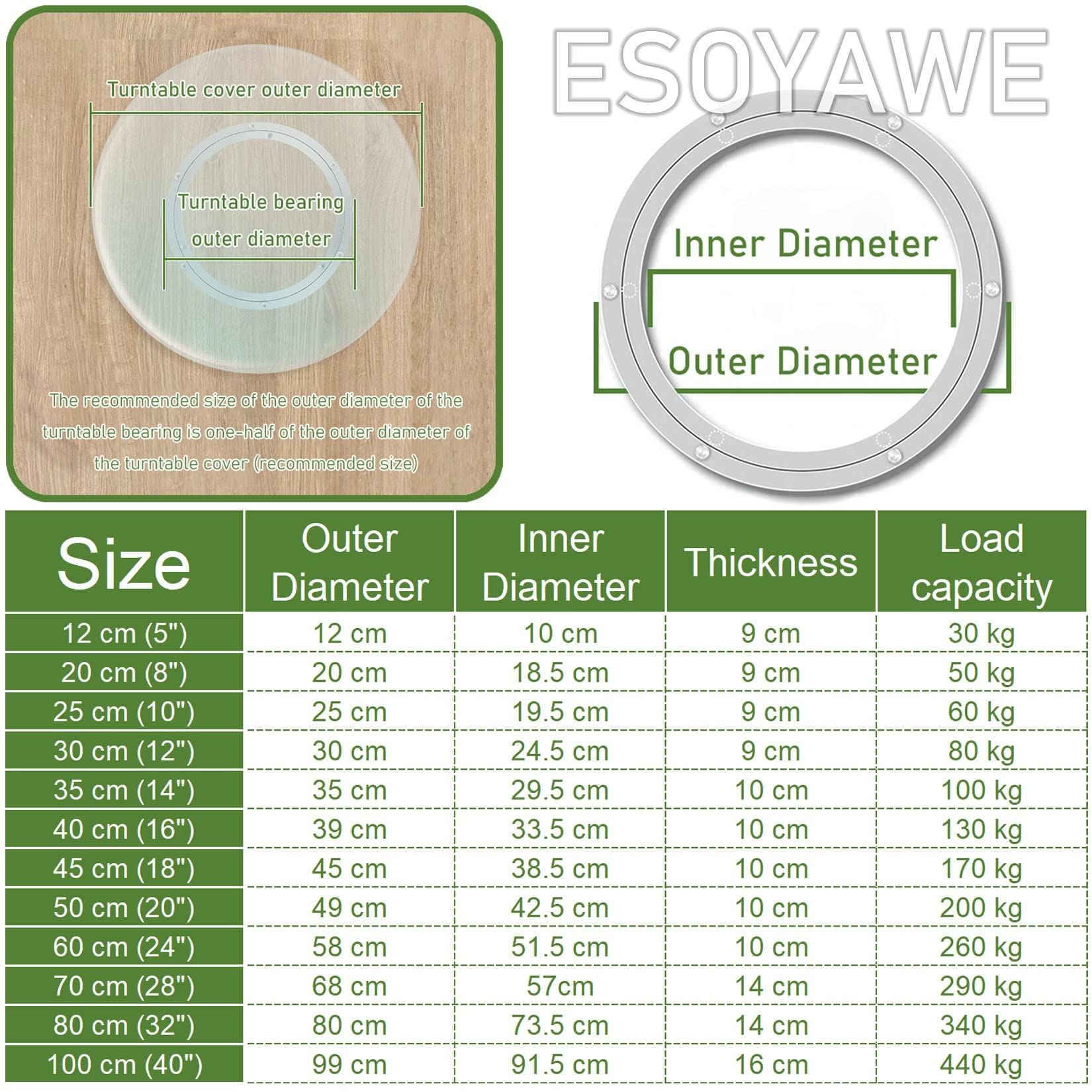 Cuscinetto for giradischi in lega di alluminio, Cuscinetto base for giradischi Lega di alluminio Argento Dimensioni multiple 12-100 cm Con cuscinetto in gomma(45 cm)
