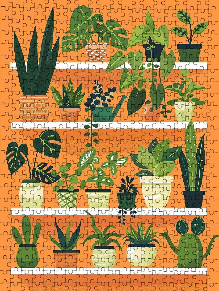 Estante De Plantas Puzzle 2000 Piezas, Rompecabezas Adultos Puzzle, Desafiante Puzzles de Decoración Juego de, Juego Educativo para Toda la Familia, para Regalo Decoración FNKL7-1171