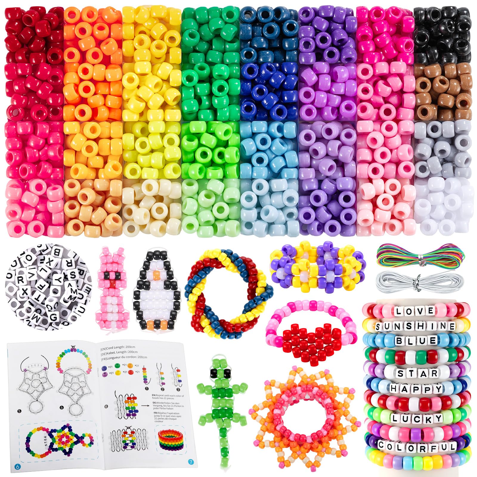 Amazon.com: Zefy Pony Beads for Bracelets and Crafts, 32 Colors