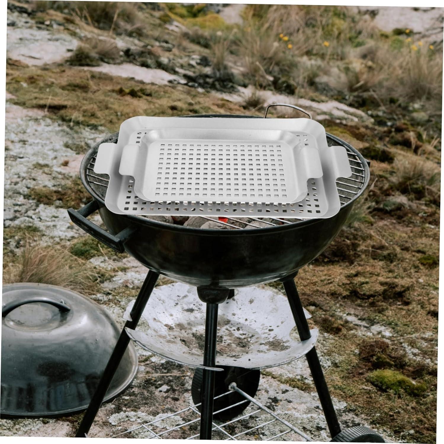 1set Heavy Duty Baking Tray Sturdy Handles Nonstick Cookie Baking Pan for Oven and Grill for Roasting Cakes and Bbq Versatile Outdoor Cooking Accessory