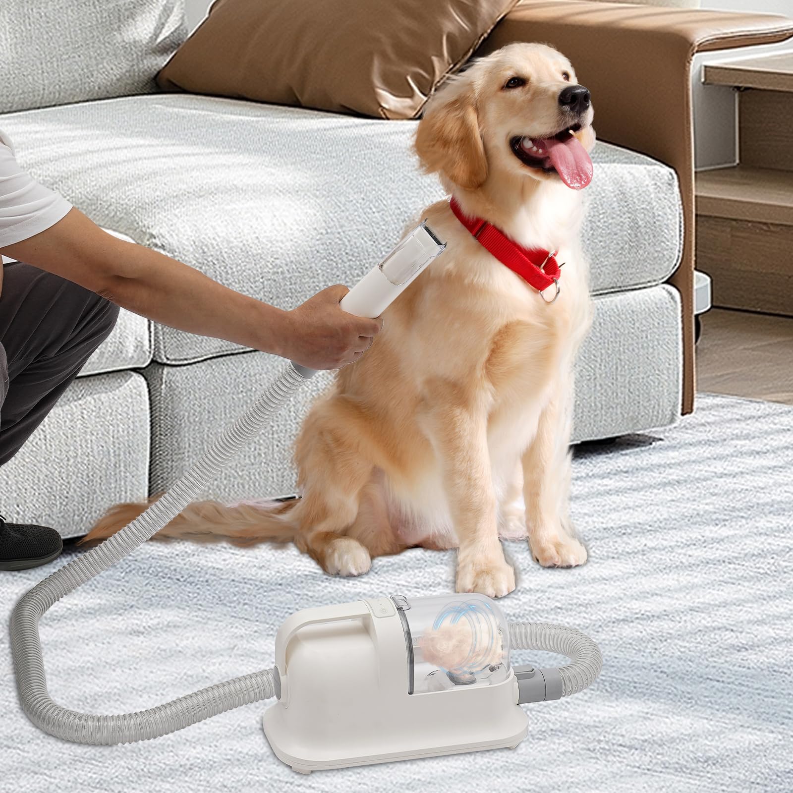 Kreiaoer Pet Grooming Vacuum & Dog Grooming Kit, 11800Pa Powerful Dog Hair Vacuum Cleaner, 1.4L Dust Cup Dog Hair Remover with 5 Pet Grooming Tools for Shedding Pet Hair