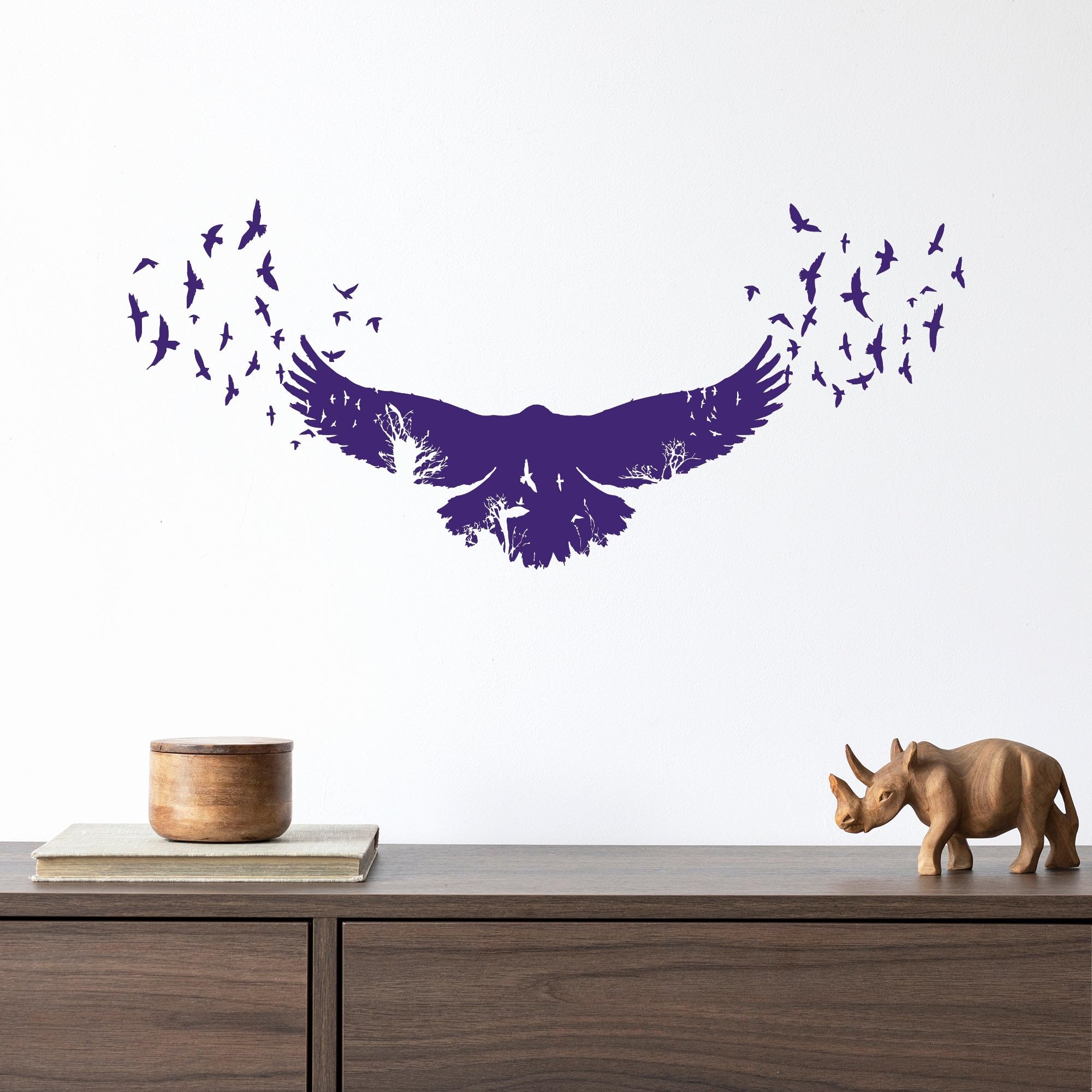 Sticker Mural Oiseau Noir CRILSTYLEO - Autocollant Amovible Décoratif Pour Porte, Fenêtre Et Mur