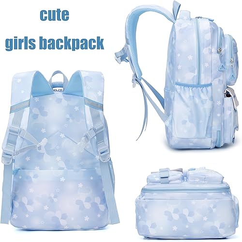 Miniatura 6 de Wraifa Juego de mochila y lonchera para niñas, mochila de lentejuelas para niñas, escuela primaria, preescolar, bolsa de libros para niños (bolsa de