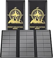 TaoBary 2-Pack Pressed Penny Collection Books - Holds 88 Souvenir Coins, Vintage Black Coin Holder Album for Collectors