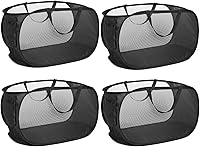 Vista 12 de Cestas de lavandería plegables duraderas, cesta de lavandería desplegable de malla con bolsillo lateral, cesta de ropa plegable con asas