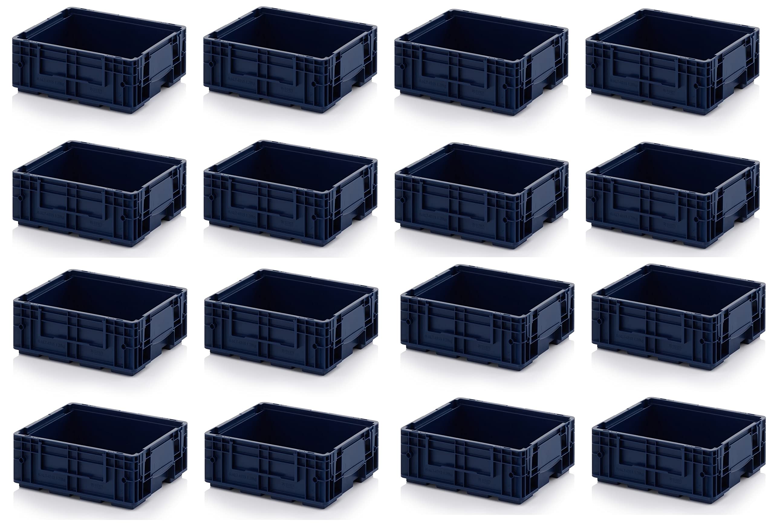 16 contenedores R-KLT 40 x 30 x 14,7 * Portaequipajes de carga pequeña azul 40 x 30 x 15 Eurocontenedor industrial KLT 4315