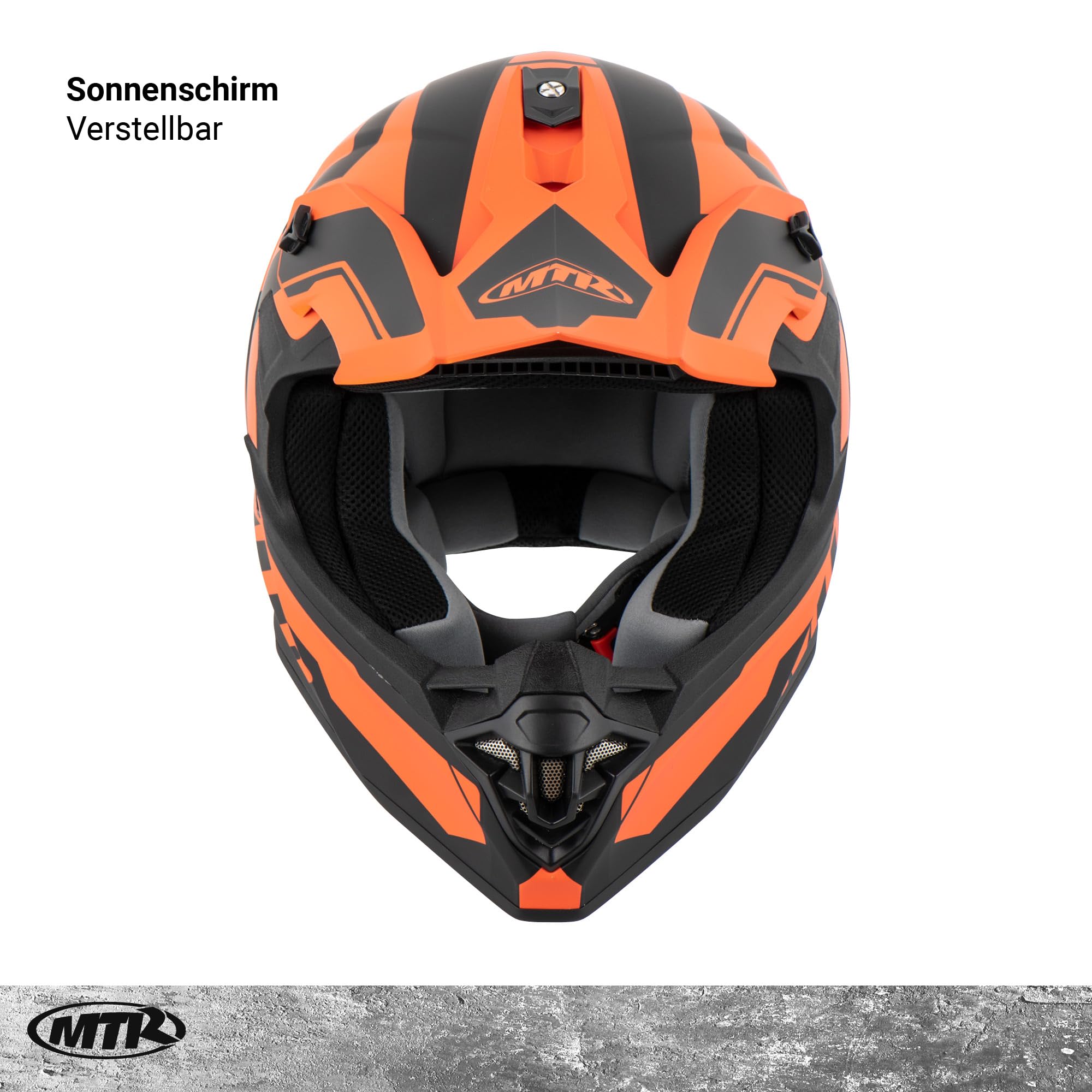 MTR X6B Evo Motocross Helm, ECE 22.06 Geprüfter Motorradhelm, Crosshelm ohne Visier, Cross Helm Motorrad mit Belüftung & Entlüftung, Downhill Helm Geeignet als Fullface Helm MTB, XS-XXL