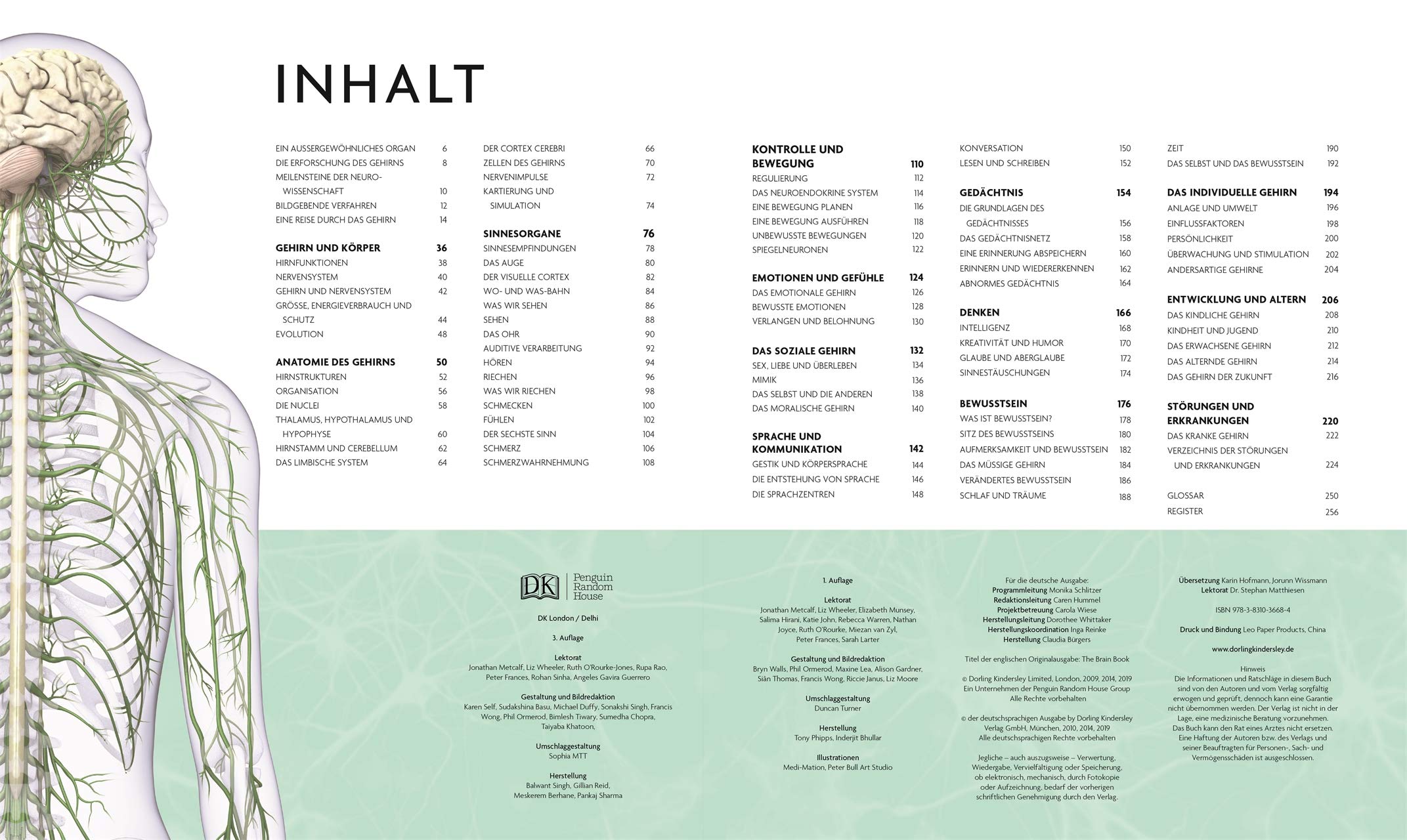 Das Gehirn: Anatomie, Sinneswahrnehmung, Gedächtnis, Bewusstsein, Störungen. Aktualisierte Neuausgabe
