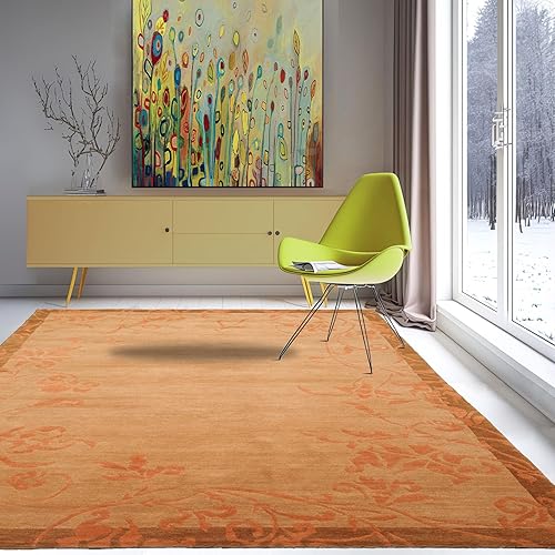 LoomBloom 5'6"x8'6" Maple Tufenkian Venetia Pumpkin Harvest Hand Knotted Tibetan Area Rug