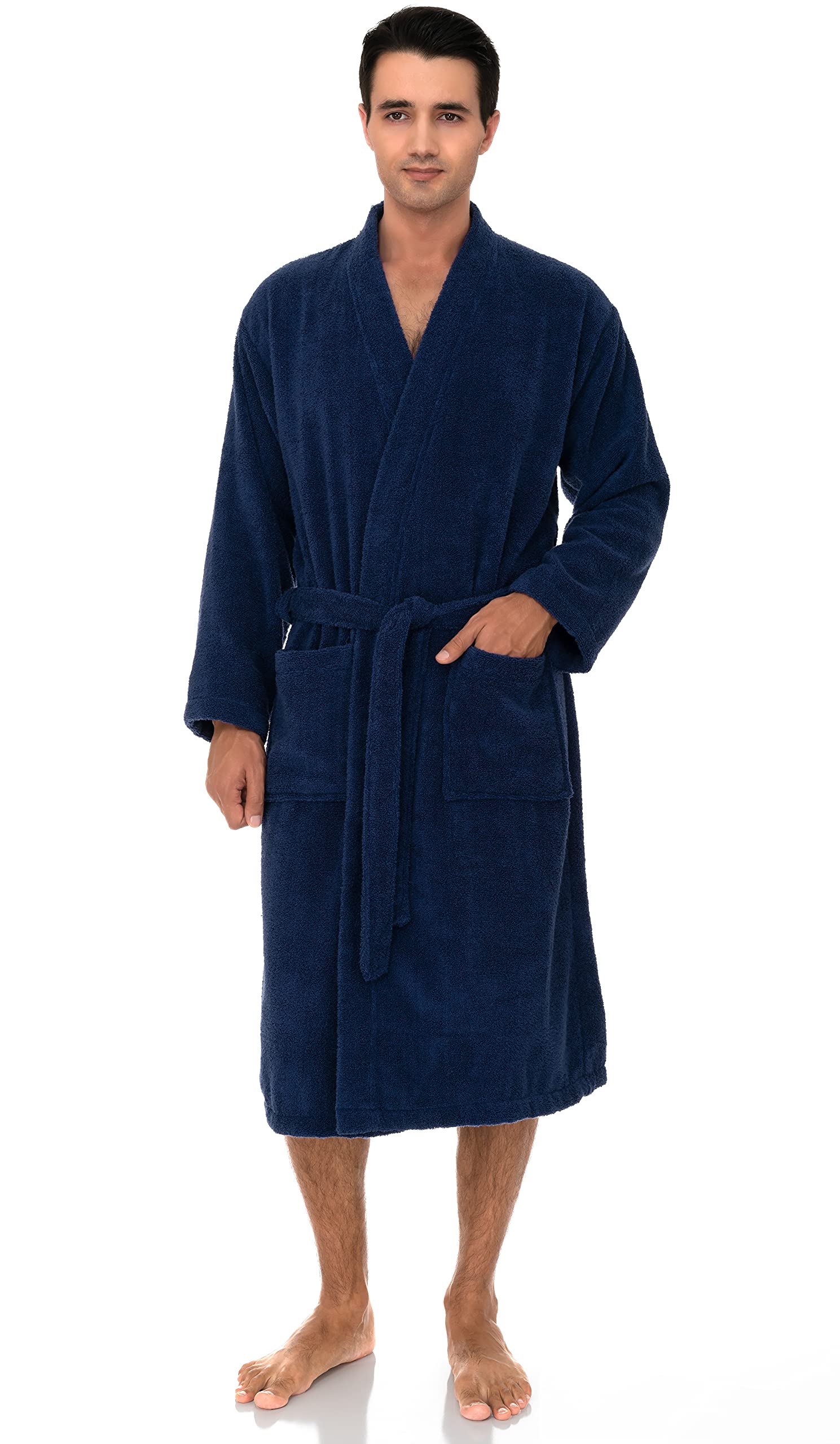 TowelSelections Mens Robe Cotton Luxury Bathrobe Soft Terry Cloth Towel Bath Robe for Men XS to 3X