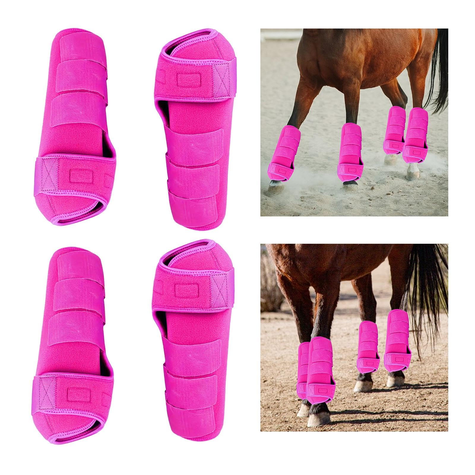 Juego de 4 Protectores de Patas para Caballos, Equipo Ecuestre, Vendas para Patas, Protectores de Patas para Entrenamiento de Equitación.