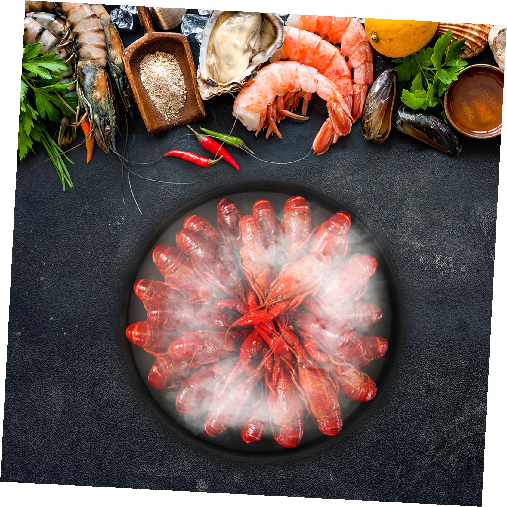 Plato para Servir Sushi Japonés con Diseño Retro Bandeja con Compartimento para Hielo Seco o Cubitos para Restaurantes y Hogar Mantiene de Mariscos y Sashimi