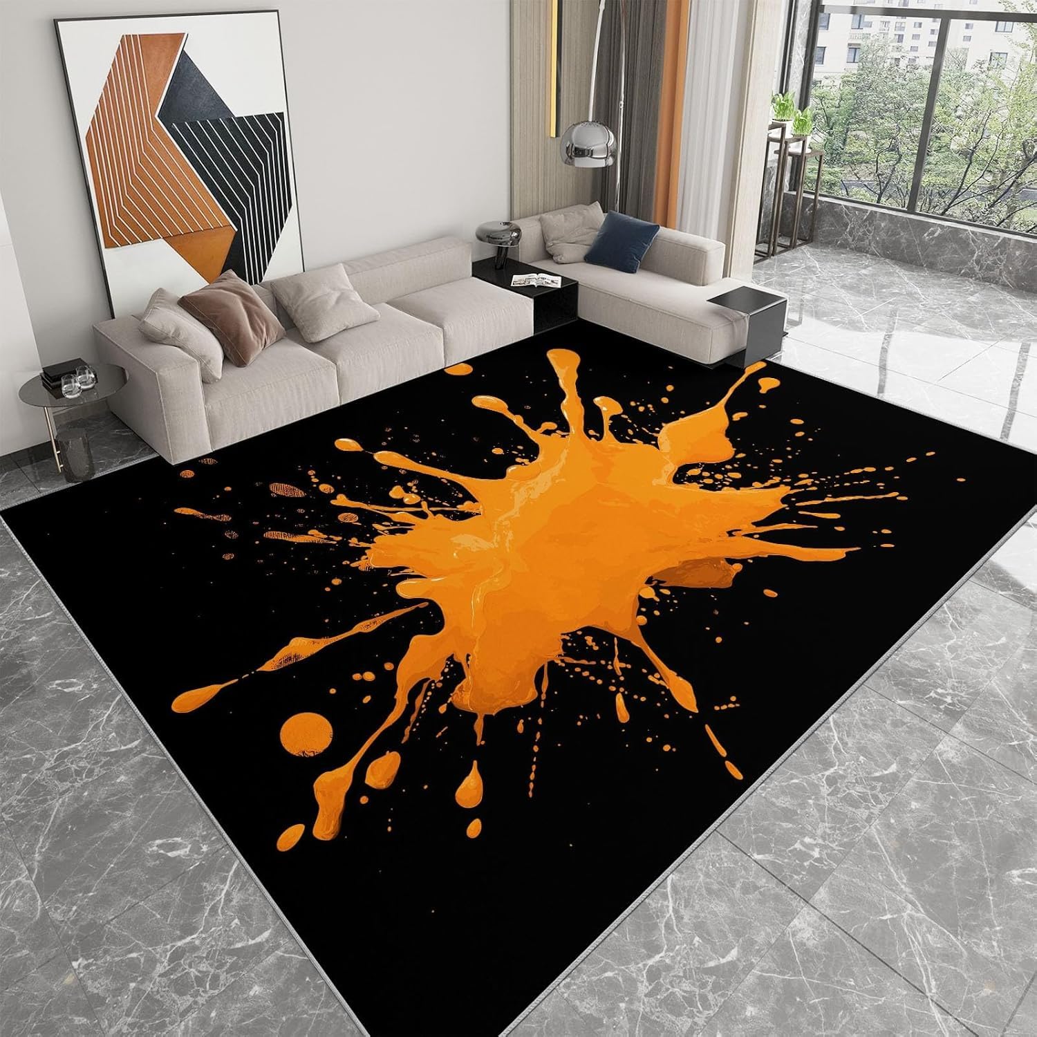 Tapis lavable b-713 fini les taches et glissades dans le salon et la cuisine