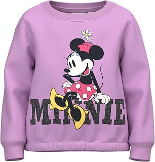 Name It Girl's Nmfjuf Minnie Sweat Bru Noos Wdi Sweatshirt