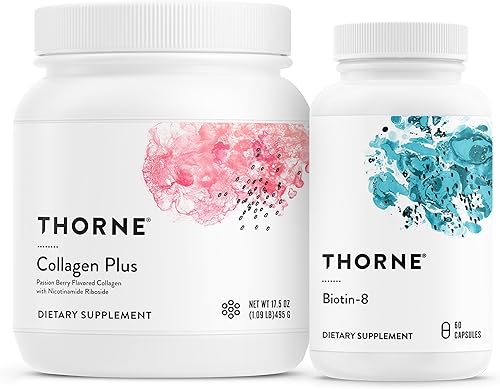 THORNE Paquete de 8 de colágeno Plus y biotina para piel, cabello y uñas radiantes, 30 porciones