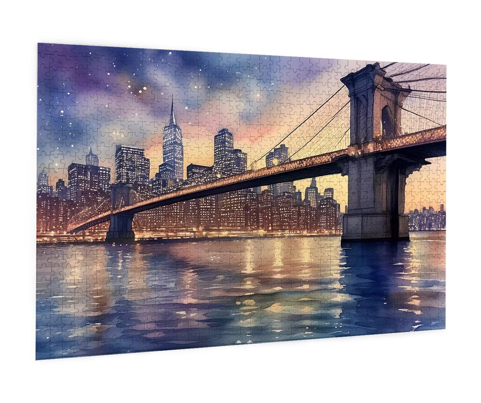 Puzzle 4000 Piezas Adultos, Puzzle Puente de Brooklyn Rompecabezas Adultos Obra de Arte de Juego Paisaje Rompecabezas de Piso de Impresión de Alta Definición Multicolor, Decoración Familiar S-15