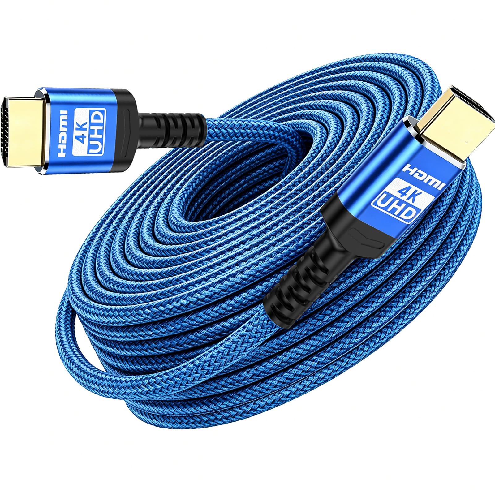 4K HDMI Cable 50FT, High Speed HDMI 18Gbps 2.0 Braided Cord,4K@60HZ,3D,ARC,HDCP 2.2,HDR,CEC,Gold Plated Connector Ethernet Audio Video Return for HDTV/PS4/3/Xbox/Monitor/Projector ect