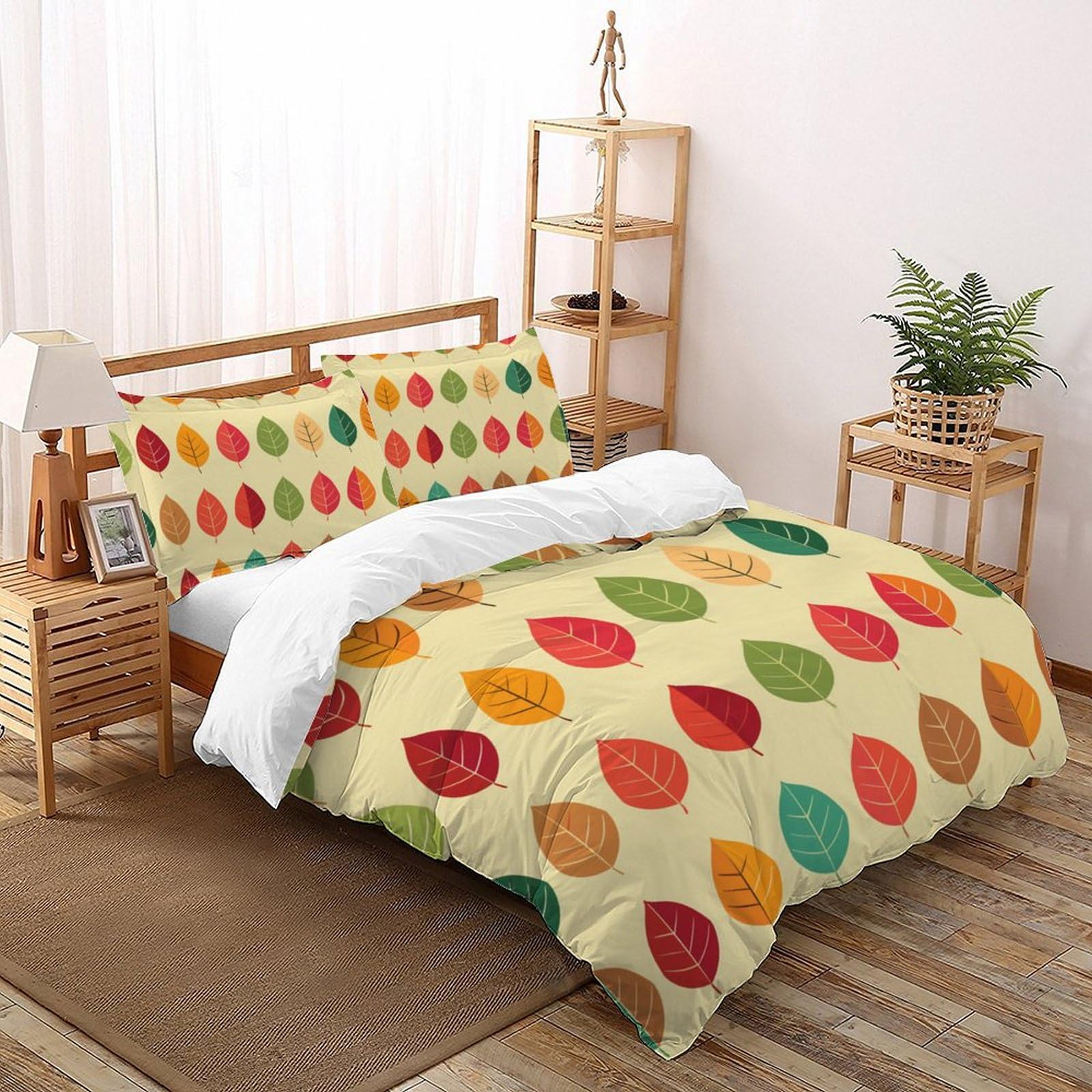 Housse de couette 3 pièces floral 3D imprimé microfine 260x220 cm