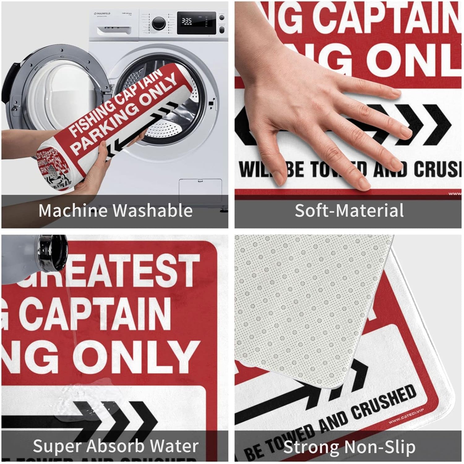 Fall Kitchen Rugs and Mats World's Greatest Fishing Captain Parking Only Rug Door Mats for Inside Entry Floor Mats for Home(Size:65X90CM)