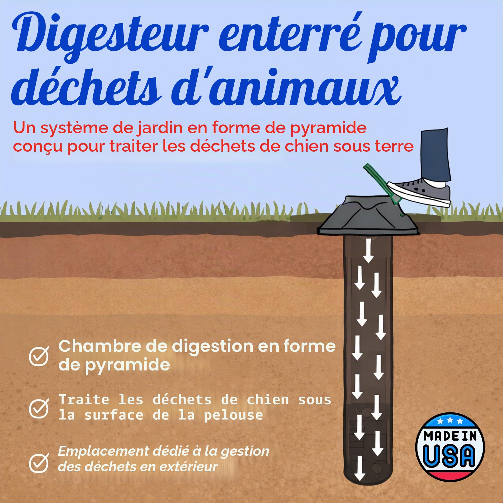 Doggie Dooley "The Original kit systeme Dog Broyeur de déchets, Noir avec Couvercle Vert
