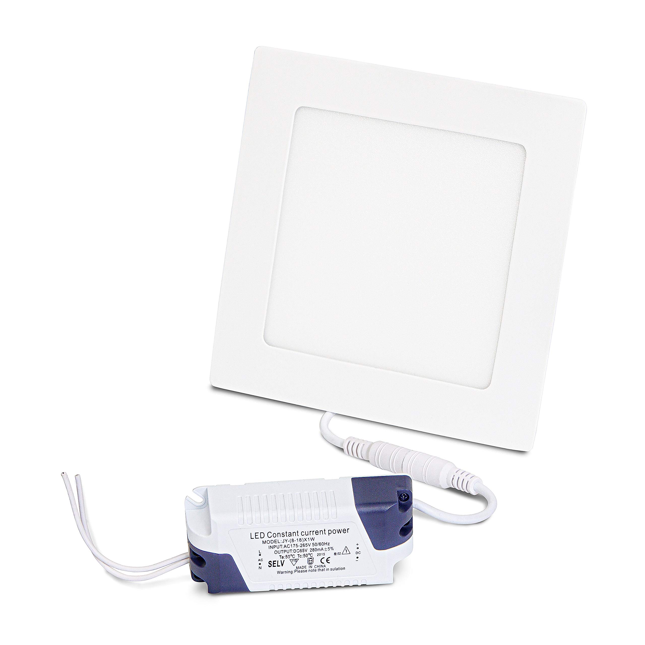 KATSU 3000-3500K Warm LED Light Aluminium Square Panel 12W