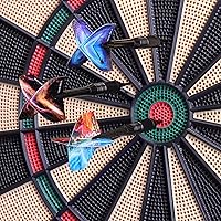Vista 3 de WIN.MAX Juego de dardos de punta de plástico – Juego de dardos de punta suave – 12 piezas de 0.63 oz con 100 puntas de dardos adicionales, 12