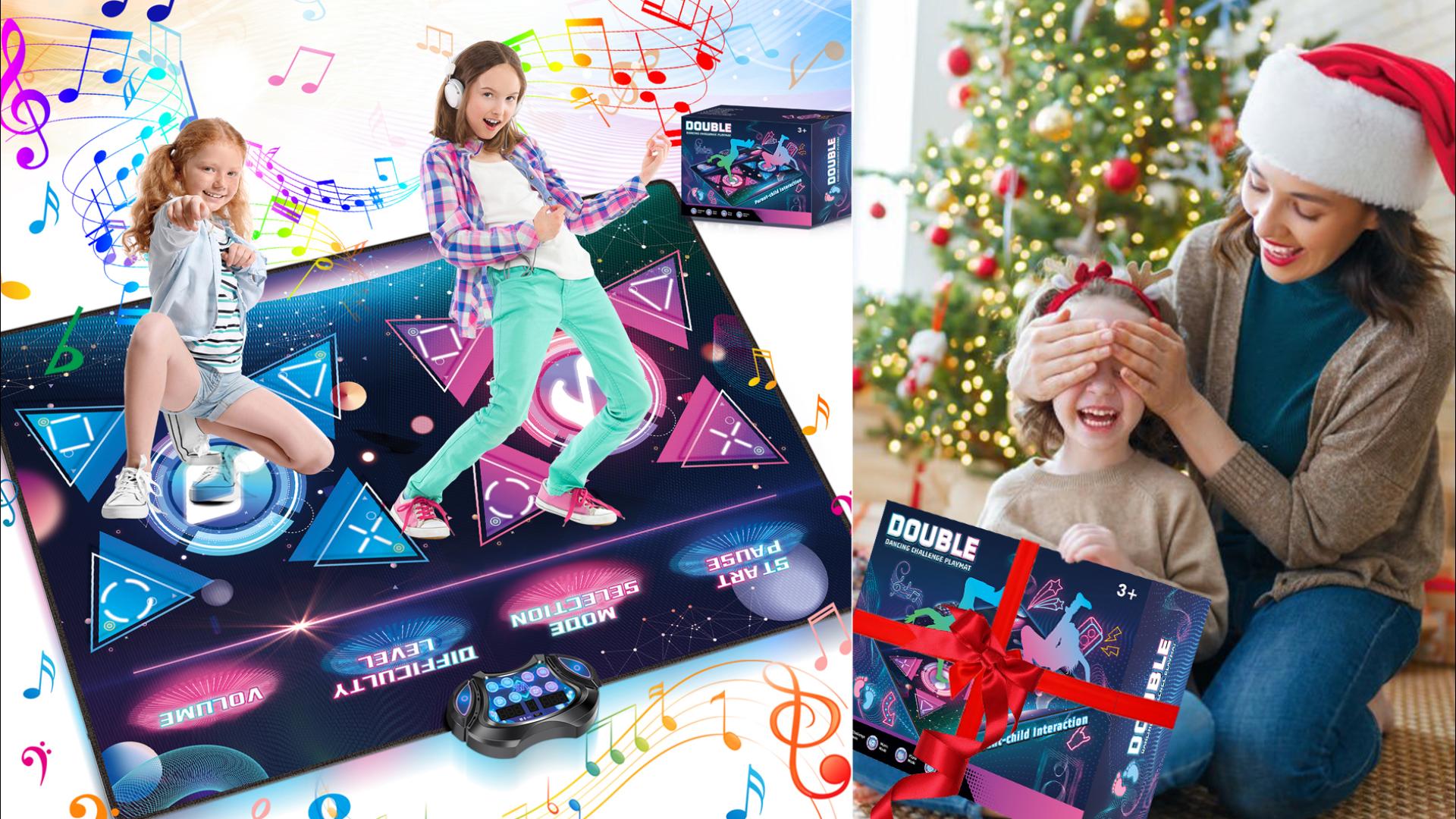 Alfombra De Baile Con Luces Para 2 Jugadores – 12 Botones LED, Bluetooth Y Modos Instrumento, Juguete Musical Para Niños De 5 A 10 Años, Regalo De Cumpleaños Y Navidad