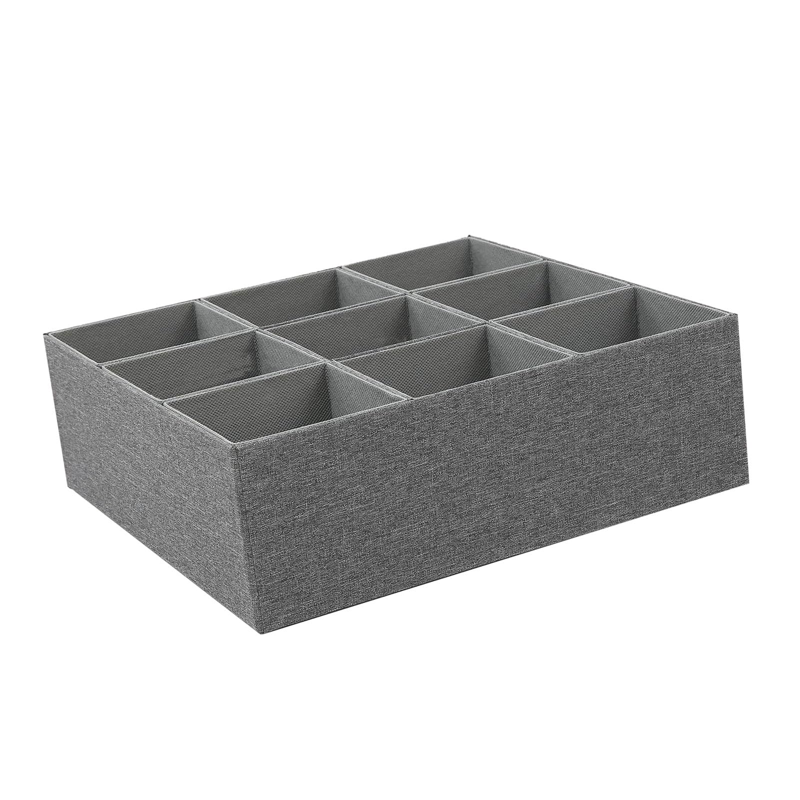 Pssopp Divisori per Cassetti, Organizzatori per Cassetti Scatola Portaoggetti in Tessuto per Biancheria Intima, Calzini, Fazzoletti, Cravatte, Cinture, Divisori per per Vestiti per Bambini, (GREY)