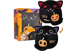 Halloween Pillow Black Cat Plush Stuffed Animals Plushie Toy,Trick or Treat,9.4"Soft Stuffed...