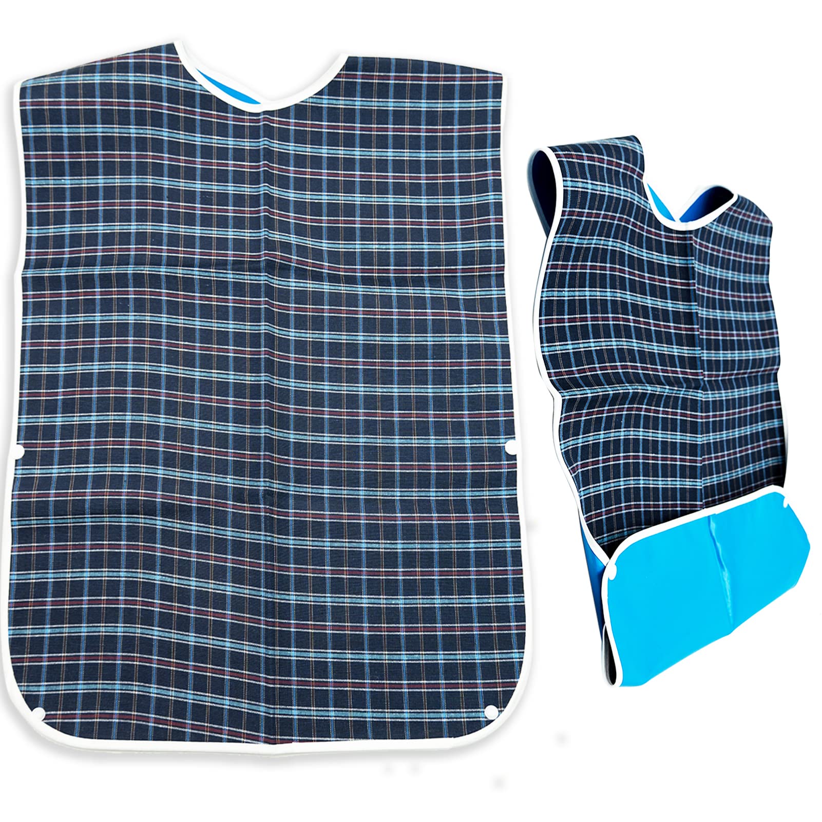 Szxmdkh Men's Blue Adult Bibs Waterproof Eldly Bib Adult Washable Dining Bibs Mealtime Bib Clothing Protector For Elderly Wo