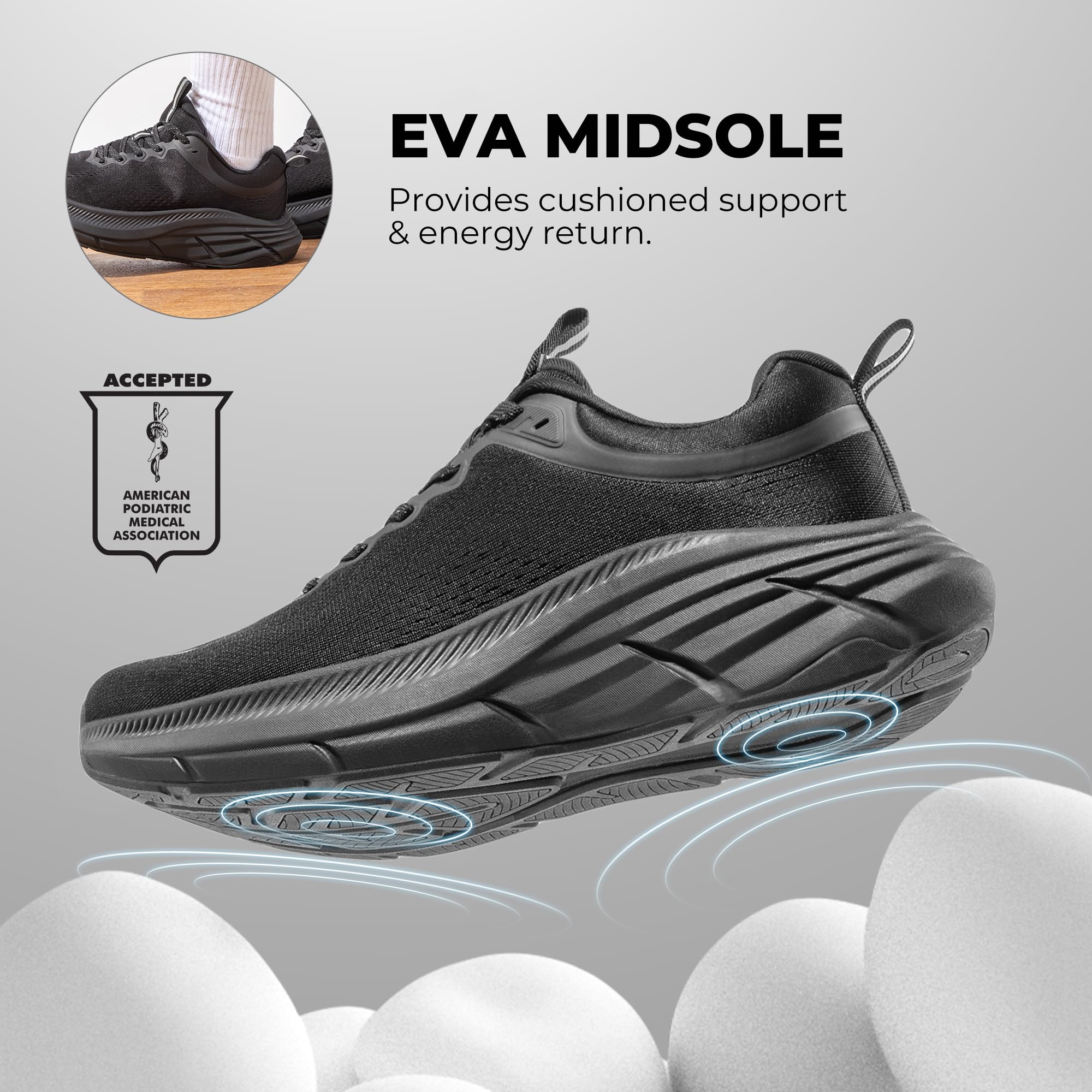 NORTIV 8 Męskie buty do chodzenia bieganie tenis amortyzacja ActiveBreeze antypoślizgowe sportowe siłownia trening wygodne modne trampki