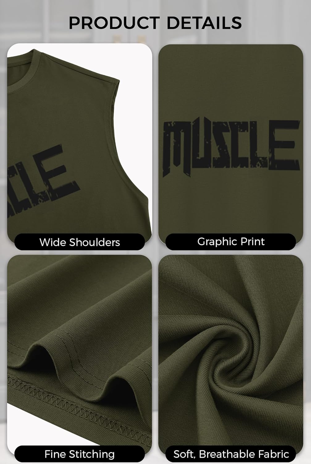 Men Graphic Muscle Tank Top Gym Workout Summer Casual Sleeveless Shirts (S-XXL) - Image 6