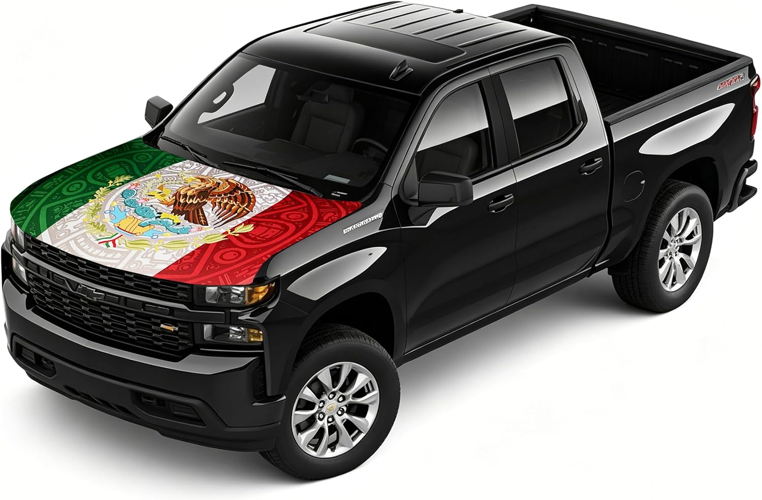 Mexico Flag Car Hood Cover 4x5FT, Aztec Car Hood Cover