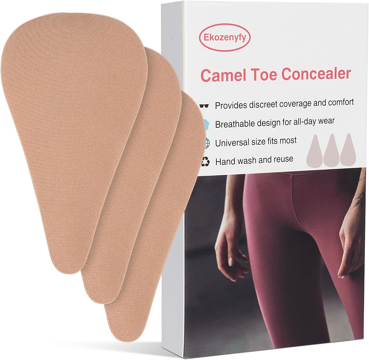 Camel Toe Concealer, Seamless Camel Toe Preventer, Anti Camel Toe Cover, Breathable Hypoallergenic Adhesive Covers for Seamless Style, Camel Toe Guard Stopper Pack of 3