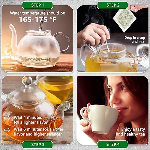 Miniatura 6 de Té Yerba Mate - Corte verde y tamizado - Impulso de energía sin ahumar - 100 bolsas de té - Repleto de nutrientes - Tu reemplazo perfecto de café