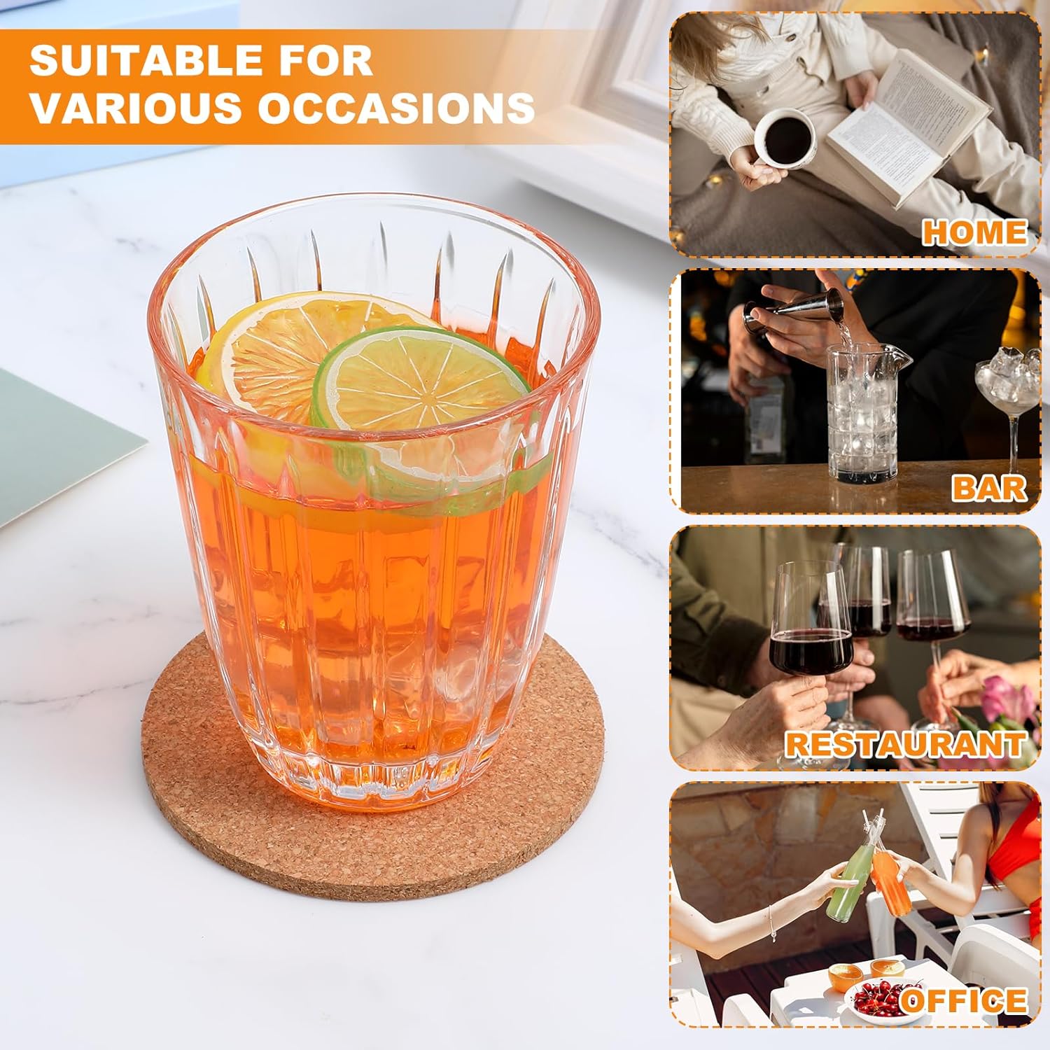 100Pcs Cork Coasters for Drinks, Bulk Blank Coasters DIY Crafts, 3.54inch Tea or Coffee Cork Coaster, Round Heat Resistant Bar Cup Mat for Home Tabletop Decoration DIY - Image 7