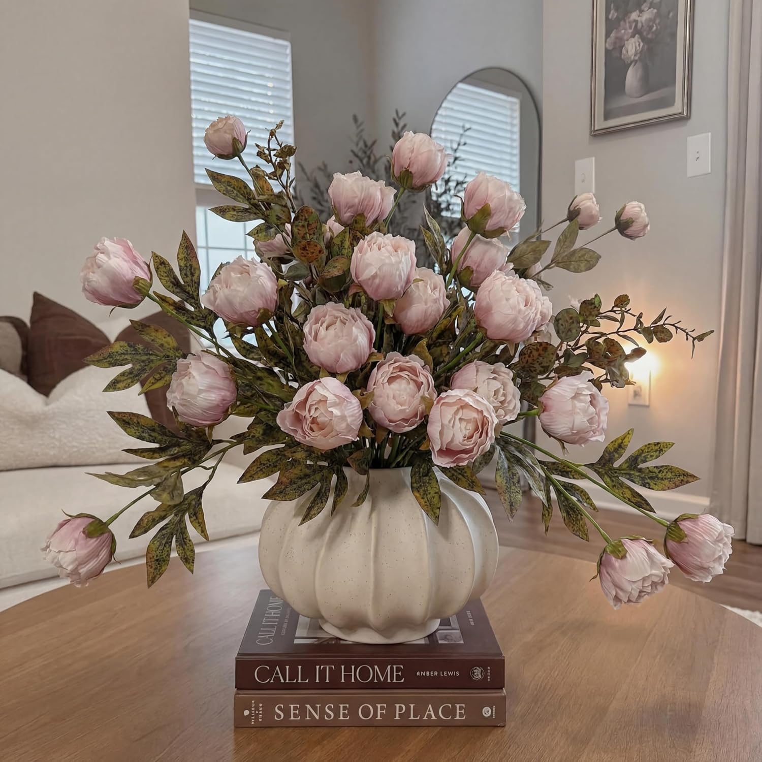 Thiccywoov 12 Pcs Faux Peony Stems Flowers Bulk Vintage Artificial Silk Peonies Stems Real Look Fake Peonies Branch for Vase Filler DIY Bouquet Centerpiece Home Indoor Outdoor Decor (Brownish)