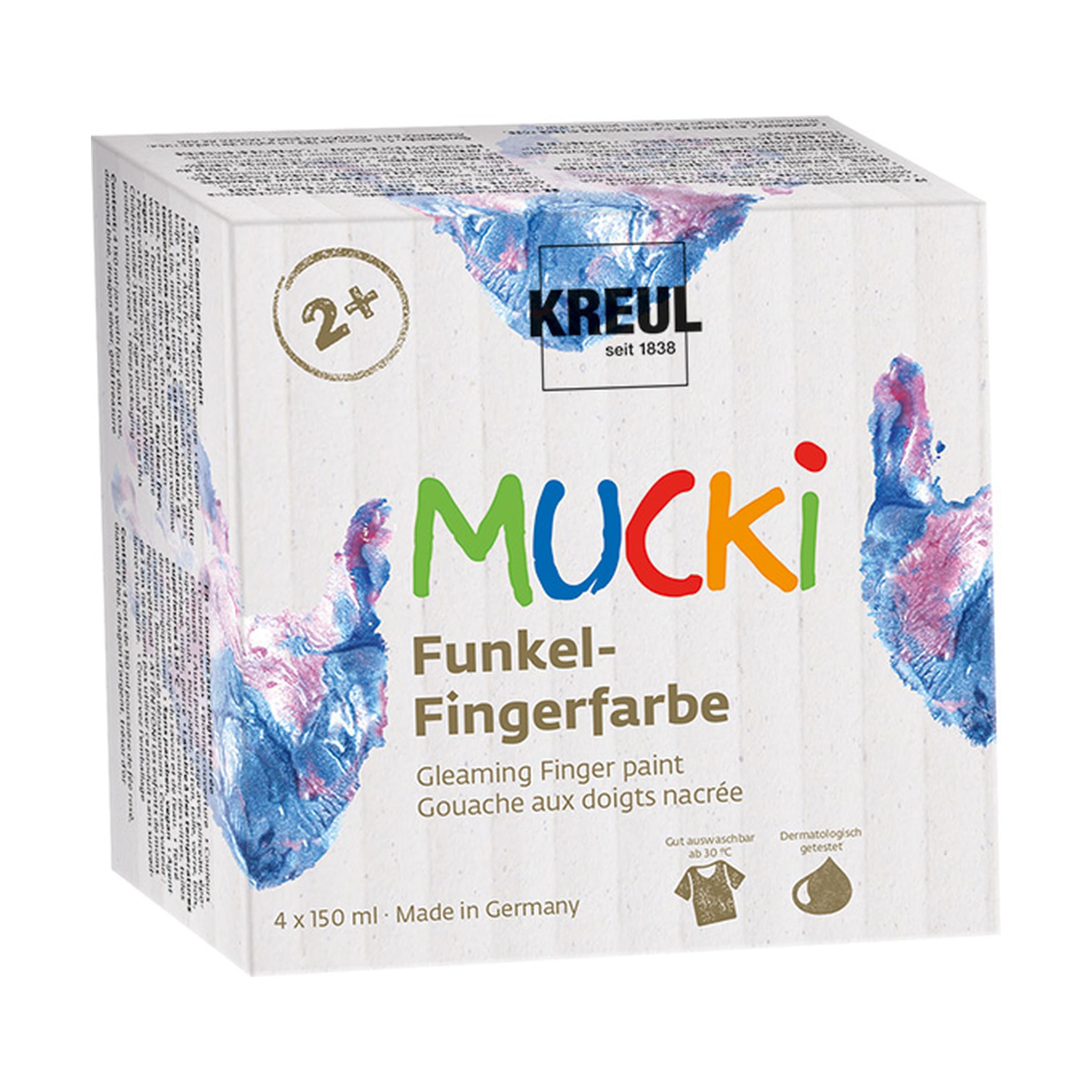 KREUL Mucki Pintura De Dedos: Juego De Aprendizaje De Números Y Cantidades Para Niños De 4+ Años (5x50ml + Tarjetas)