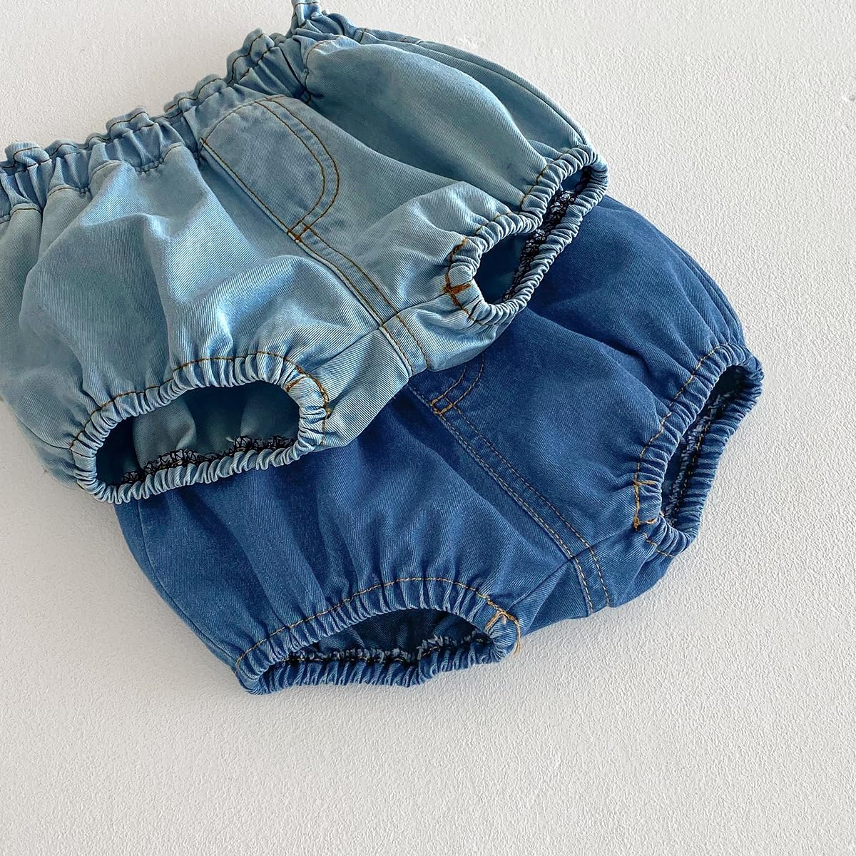 Colorful Childhood Toddler Denim Bloomers Shorts Baby Girls Boys Loose Harem Shorts 2pcs - Image 7