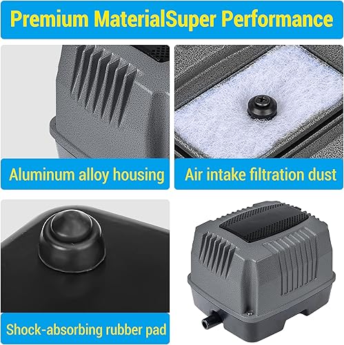 Miniatura 5 de Bombas de aire para peceras, aireador de peces silencioso, pequeña bomba aireadora de alta potencia, bomba aireadora para el hogar, para estanques,